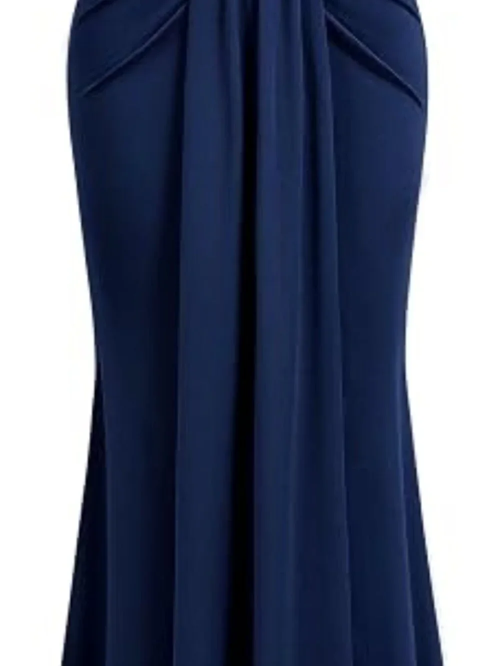 Women's Deep V-Neckl Lace Sequin Pleated Evening Formal Dress NAVY BLUE - Picture 6 of 6